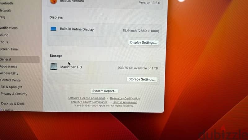Apple Macbook Pro core i7 1TB NVMe 15.4 screen 2