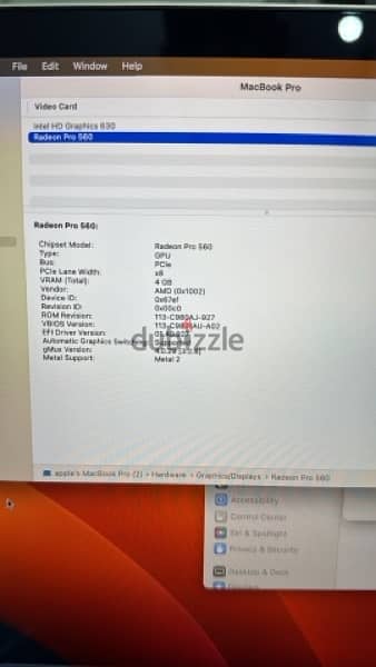 Apple Macbook Pro core i7 1TB NVMe 15.4 screen 4