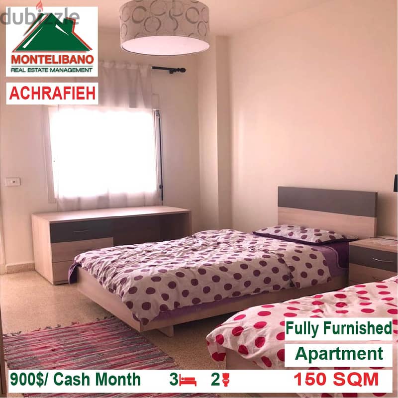 900$/Cash Month!! Apartment for rent in Achrafieh!! 2