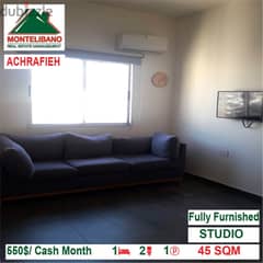 550$/Cash Month!! Studio for rent in Achrafieh!!