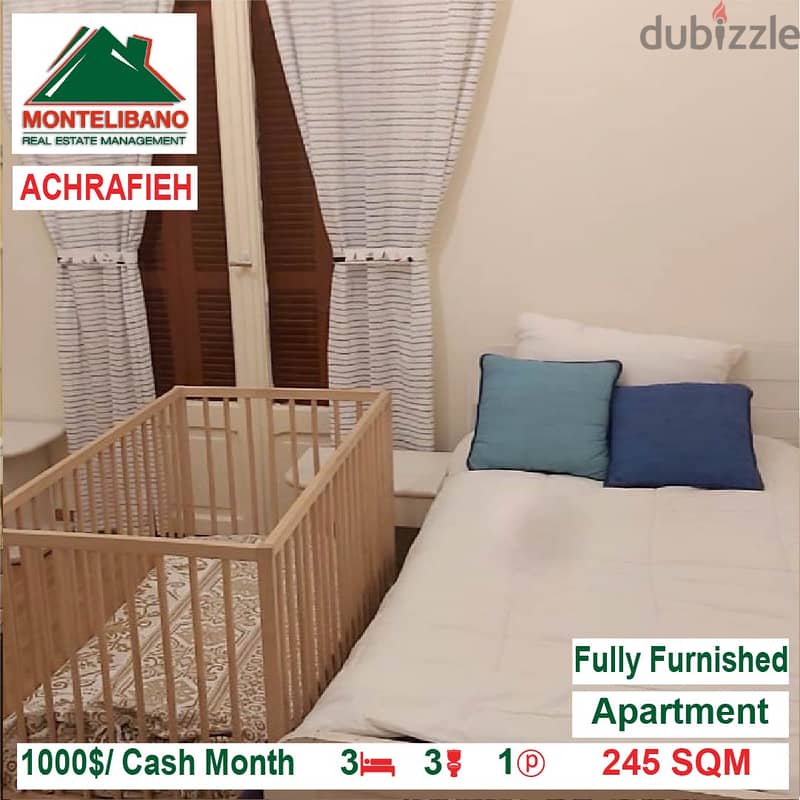 1000$/Cash Month!! Apartment for rent in Achrafieh!! 2