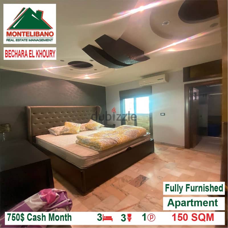 750$!! Fully Furnished Apartment for rent located in Bechara El Khoury 2