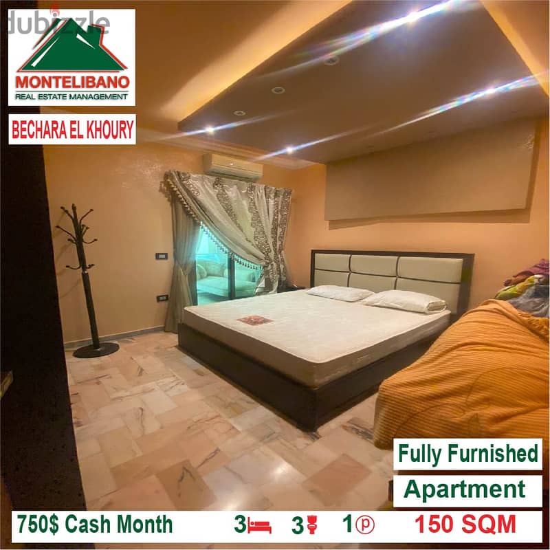 750$!! Fully Furnished Apartment for rent located in Bechara El Khoury 3