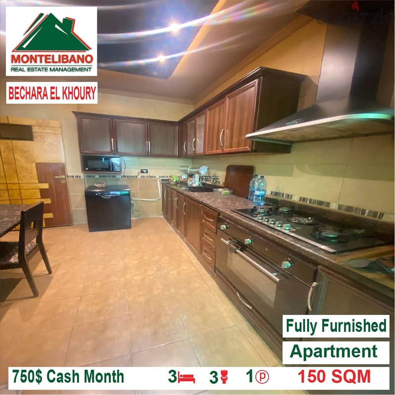 750$!! Fully Furnished Apartment for rent located in Bechara El Khoury 4