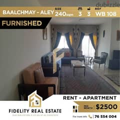 Furnished apartment for rent in Baalchmay-Aley WB108