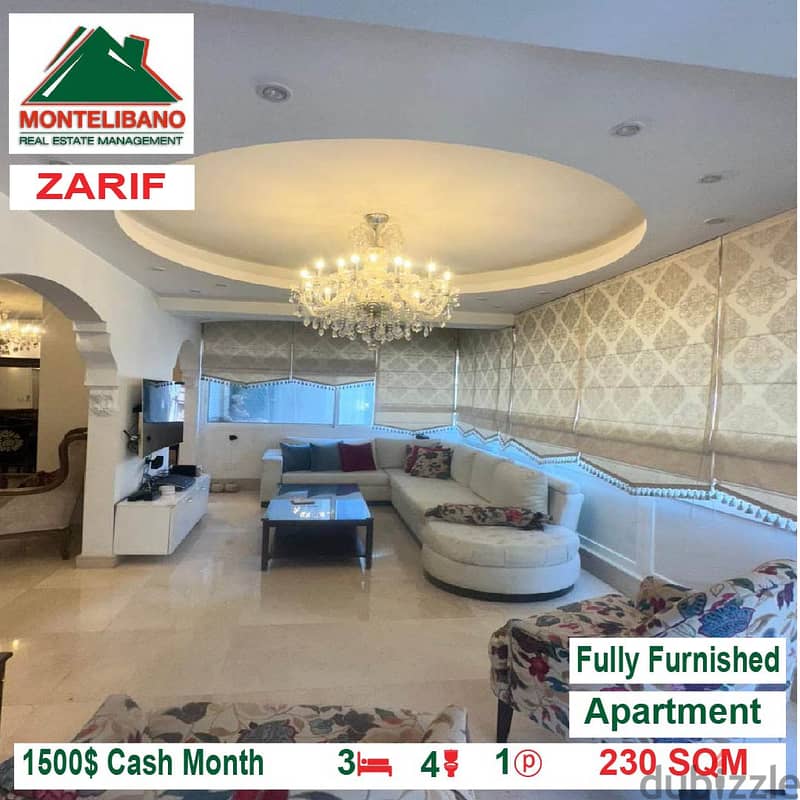 1500$!! Fully Furnished Apartment for rent located in Zarif 0