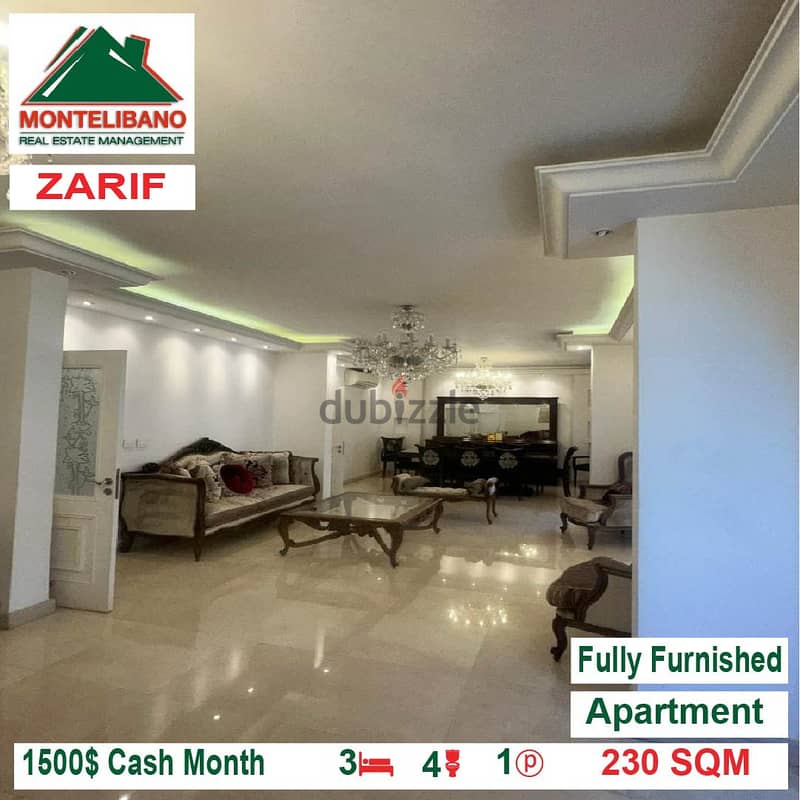 1500$!! Fully Furnished Apartment for rent located in Zarif 1
