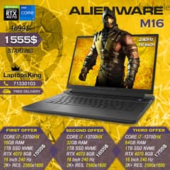 Alienware M 16 Core i7-13700hx Rtx 4070 240hz 2k+ 16" Gaming Laptops