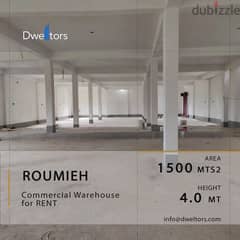 Warehouse for rent in ROUMIEH - 1500 MT2 - 4.0 MT Height