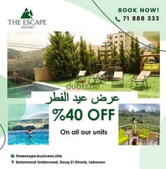 THE ESCAPE RESORT ALEY DAILY WEEKLY RENT DIFF SIZES CPLS ND FAMILY