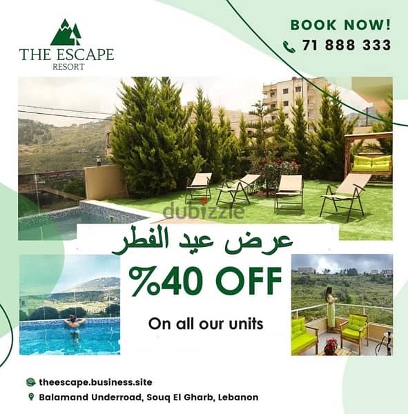 THE ESCAPE RESORT ALEY DAILY WEEKLY RENT DIFF SIZES CPLS ND FAMILY 0
