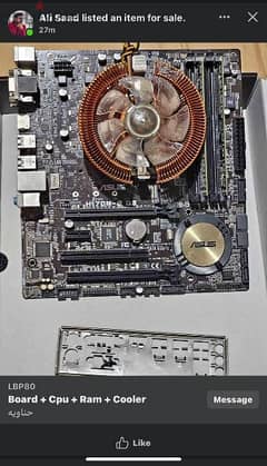 Board with CPU and RAM