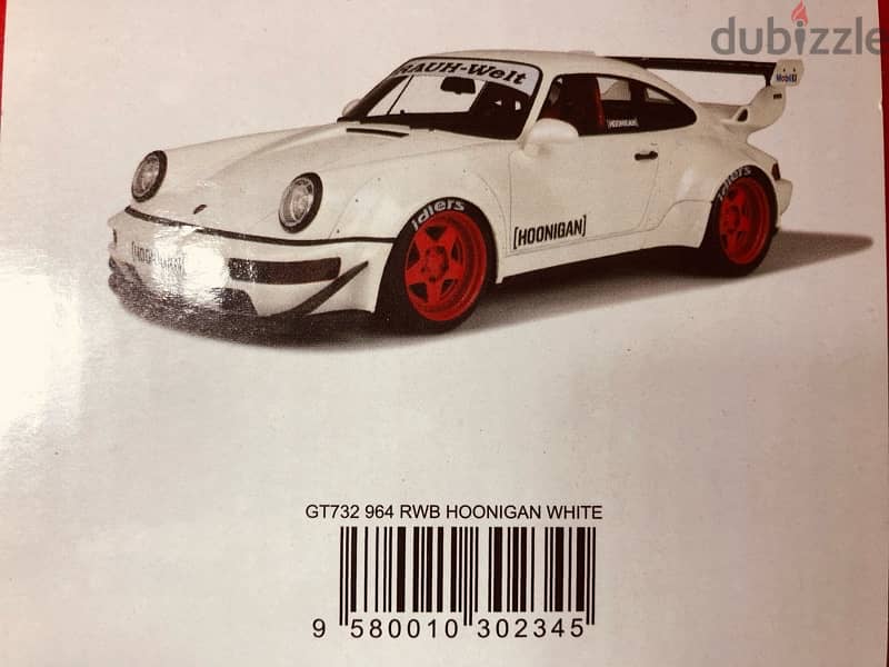 1/18 diecast GT Spirit Porsche 911 RWB 964 HOONIGAN Wht/Red Rims. 10