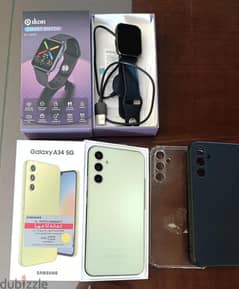 Galaxy A34 5G + iKon Smart WaTch + 2 Covers