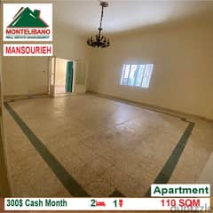300$!! Apartment for rent located in Mansourieh