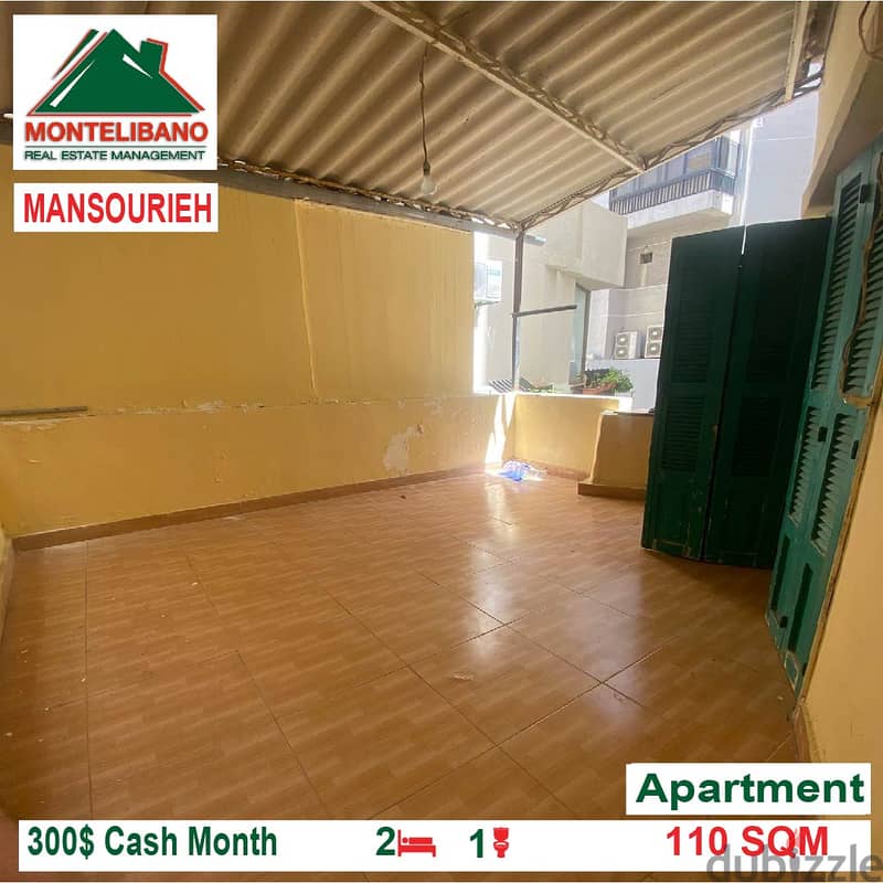 300$!! Apartment for rent located in Mansourieh 1
