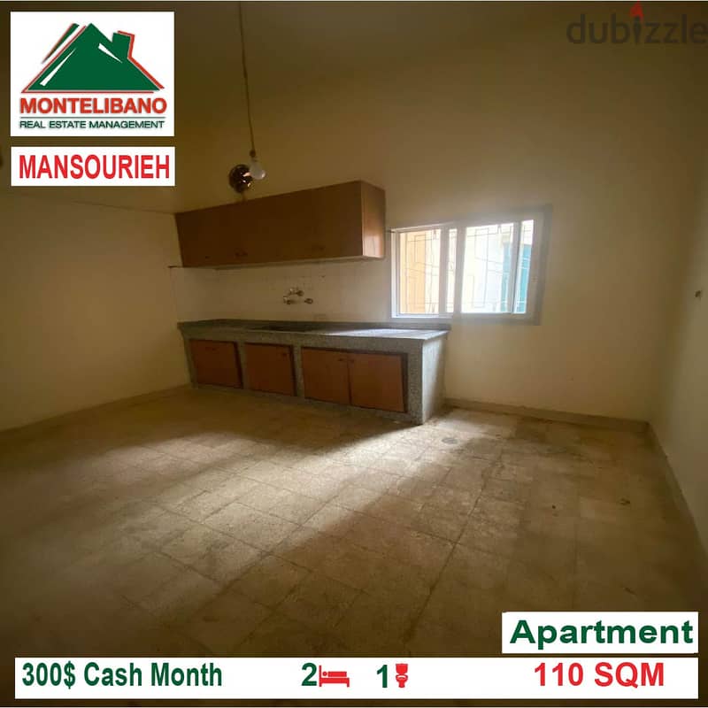 300$!! Apartment for rent located in Mansourieh 3