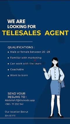 We are hiring telesales agent 0
