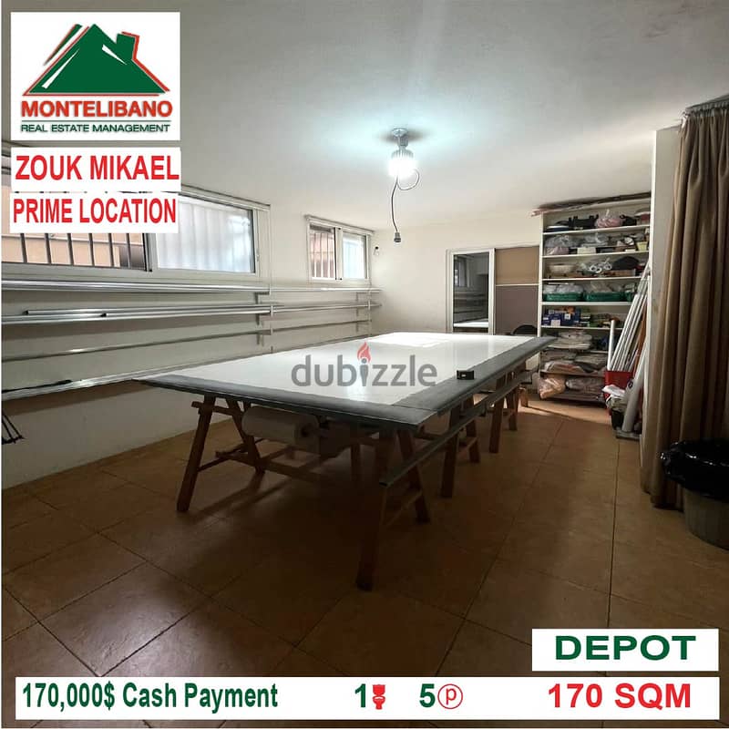 170,000$ Cash Payment!! Depot for sale in Zouk Mikael!! 0