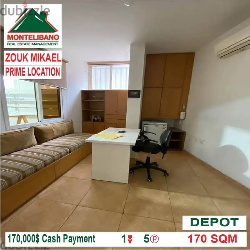 170,000$ Cash Payment!! Depot for sale in Zouk Mikael!! 1