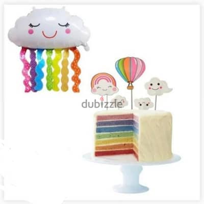 colorful rainbow birthday decoration