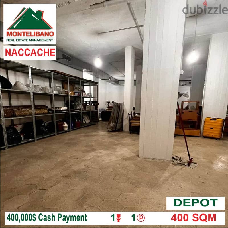 400,000$ Cash Payment!! Depot for sale in Naccache!! 1