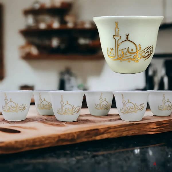 Ramadan Mubarak, 6-Pieces Ceramic Coffee Cup Set 1