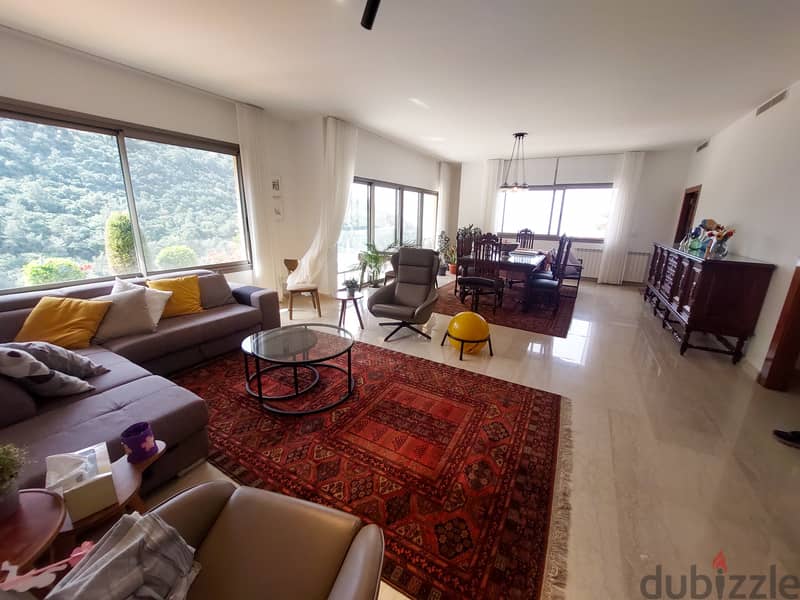 220 SQM Furnished Apartment in Biyada, Metn with Sea and Mountain View 1