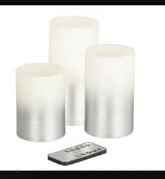 Real Wax 3 silver Ombre LED candles/ 3$ delivery
