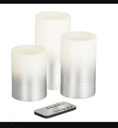 Real Wax 3 silver Ombre LED candles/ 3$ delivery