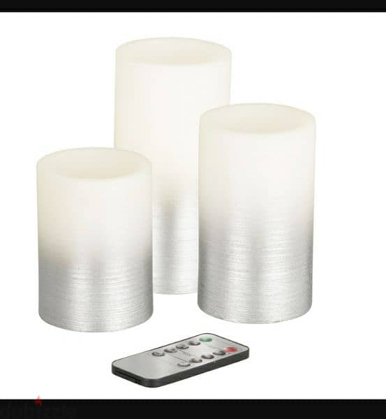 Real Wax 3 silver Ombre LED candles/ 3$ delivery 0