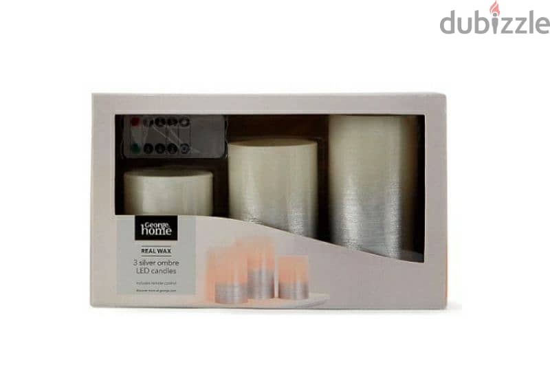 Real Wax 3 silver Ombre LED candles/ 3$ delivery 1