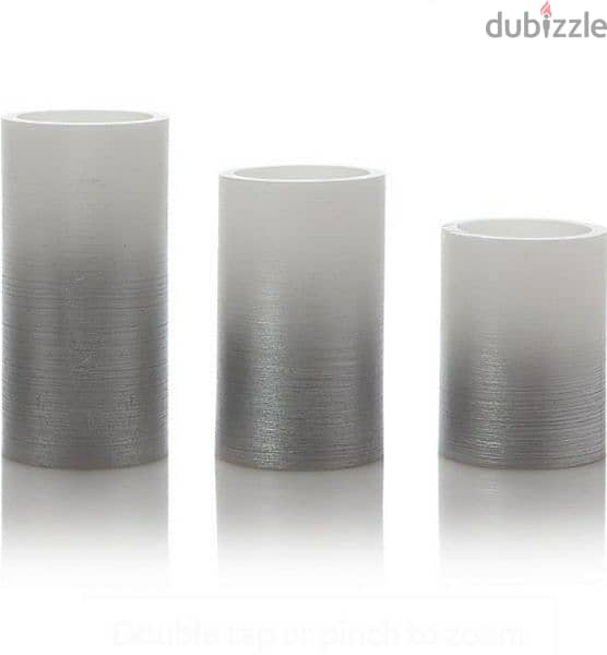 Real Wax 3 silver Ombre LED candles/ 3$ delivery 2