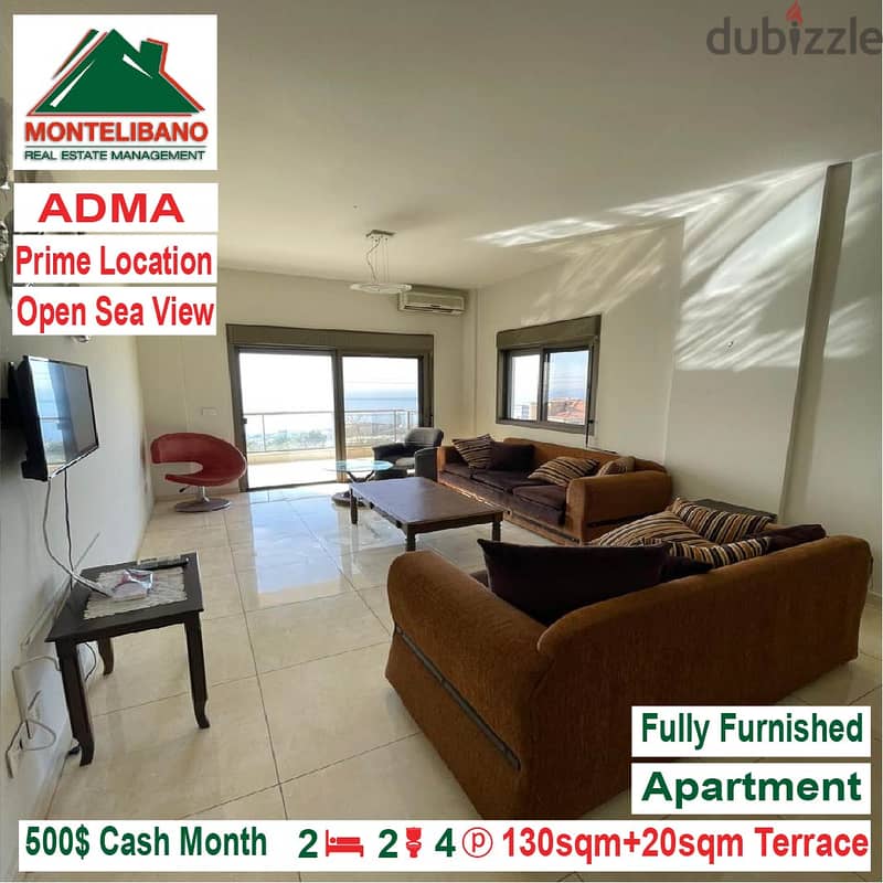 500$!! Open Sea View Apartment for rent located in Adma 1