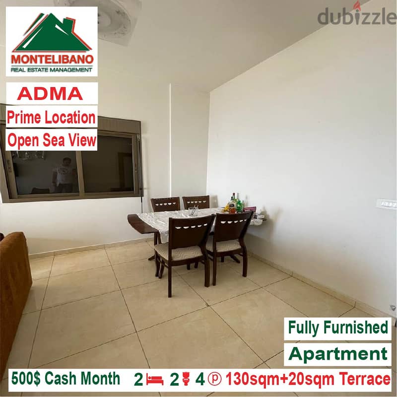500$!! Open Sea View Apartment for rent located in Adma 2