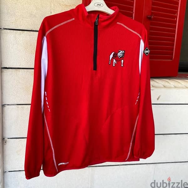 FRANCHISE CLUB Georgia Bulldogs Quarter-Zip Sports Shirt. 1