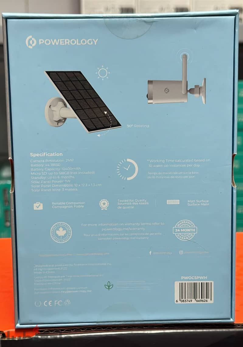 Powerology wireless outdoor camera with solar panel 1