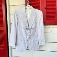 DAVID TAYLOR White Linen Vintage Luxury Blazer Jacket.