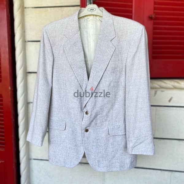 DAVID TAYLOR White Linen Vintage Luxury Blazer Jacket. 1