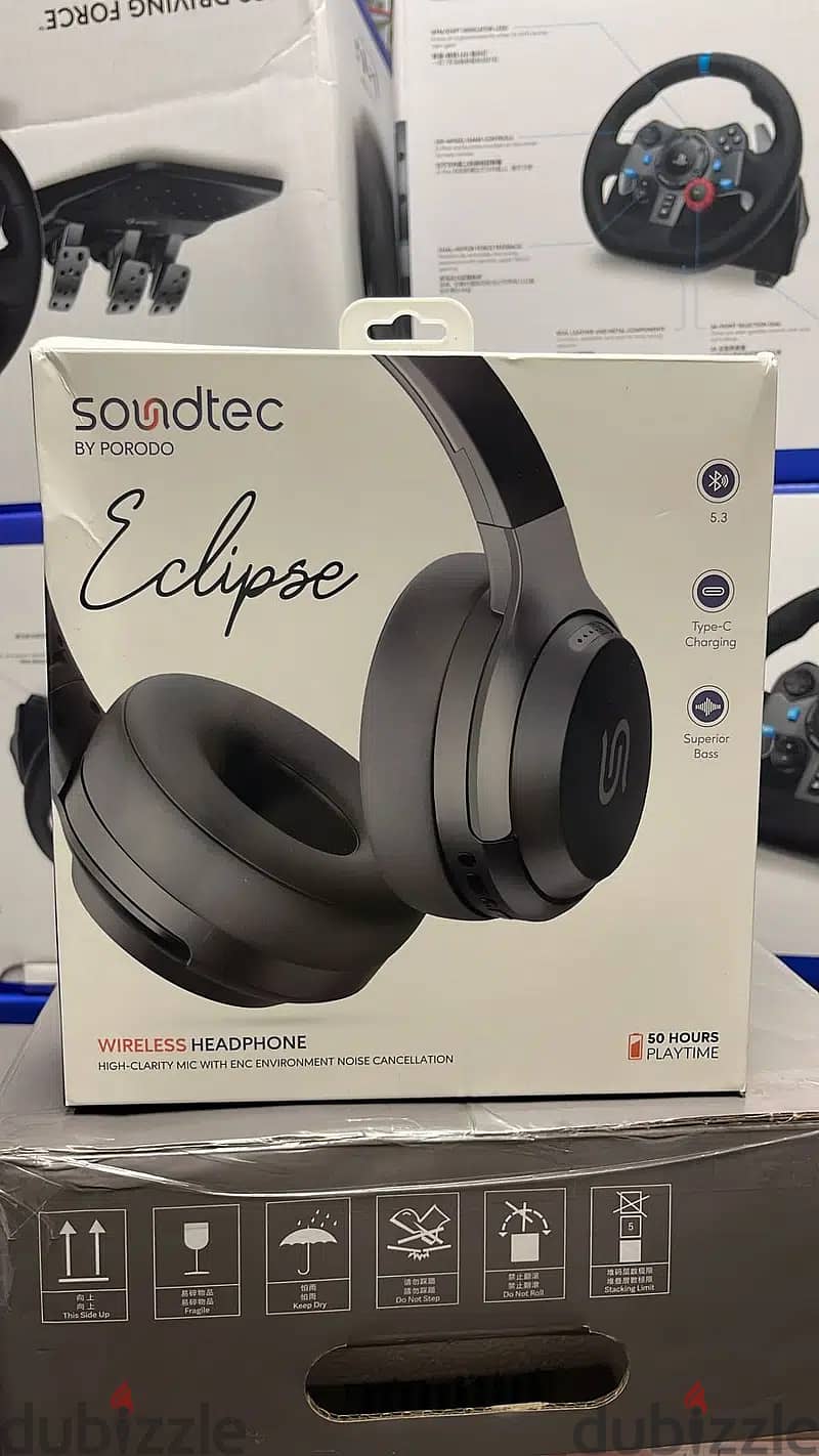 Porodo soundtec eclipse wireless headphone black 1