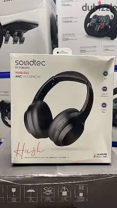 Porodo soundtec hush wireless anc headphone Black