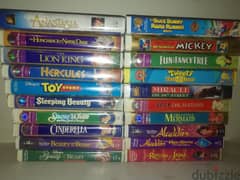 Collection of classic Disney movies on VHS tapes