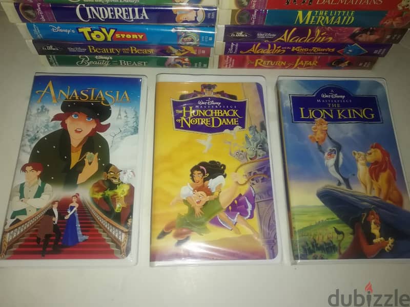 Collection of classic Disney movies on VHS tapes 1