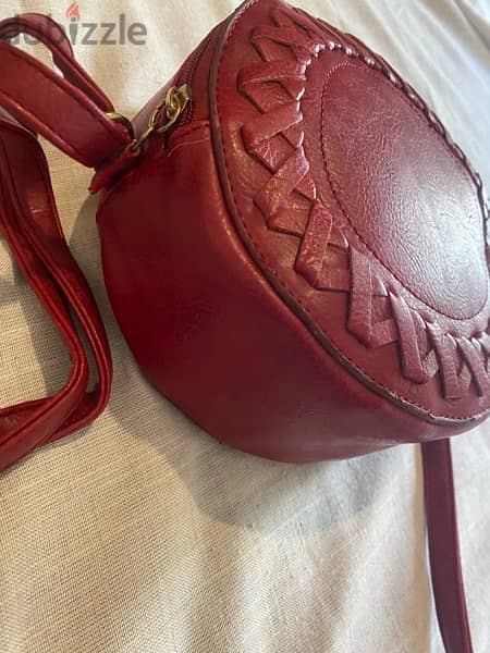 red faux leather purse 2