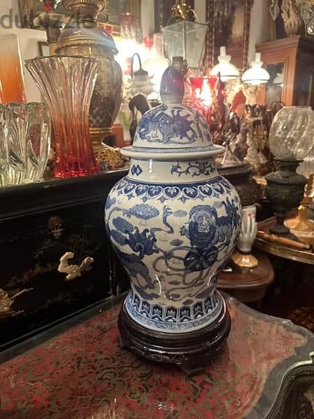 Chinese dragon vase porcelaineفانز صيني انتيك رائع الجمال 2