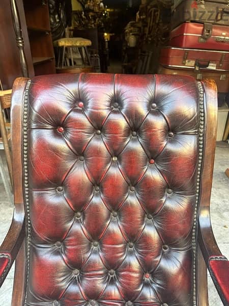 chesterfield rocking chairs originalكرسي هزاز انجليزي جلد طبيعي 5