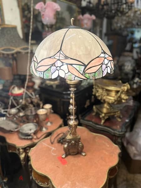 Tiffany&bronze lamp antiqueلمبادير تفاني قاعدة برونز انتيك 0