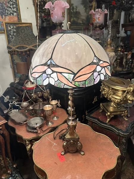 Tiffany&bronze lamp antiqueلمبادير تفاني قاعدة برونز انتيك 2