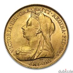1895 Half Sovereign Gold Coin (Queen Victoria - Veiled Head) AU