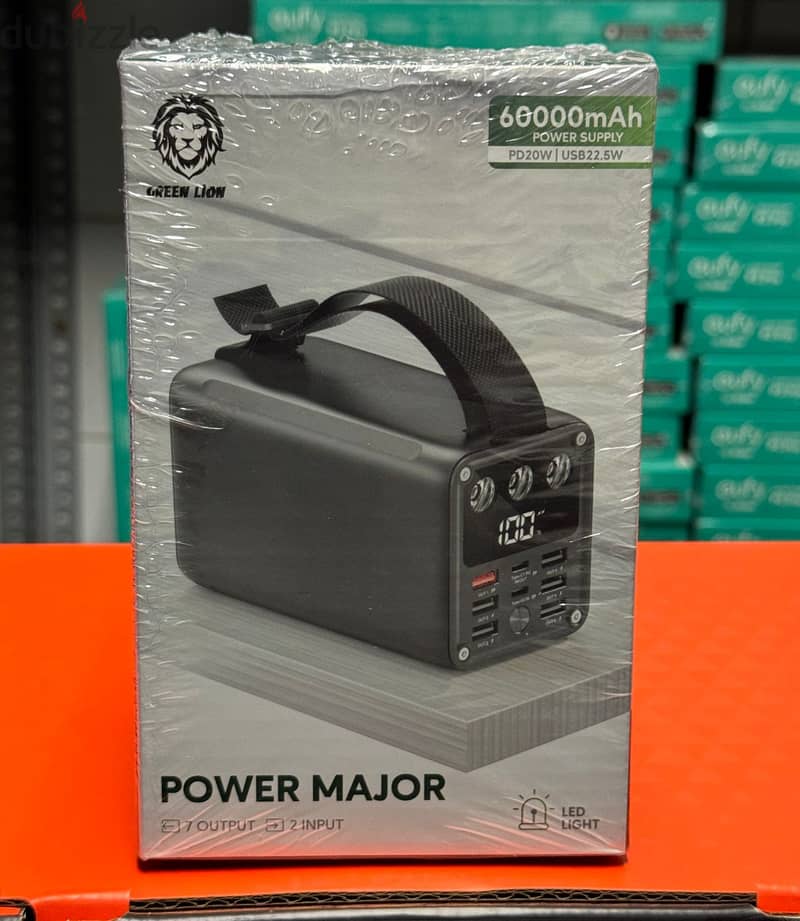 Green lion power major power bank 60000mah pd 20w 1